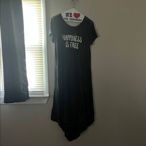 Cato Black Asymmetrical 'Happiness Is Free' Dress